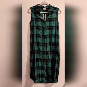 Checked Long Shirt Dress